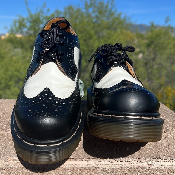🏴󠁧󠁢󠁥󠁮󠁧󠁿 Dr. Martens MIE Vintage Tuxedo Platform Wingtips / Oxfords UK 3 - Picture 7 of 16
